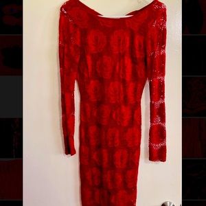 Lace red dress